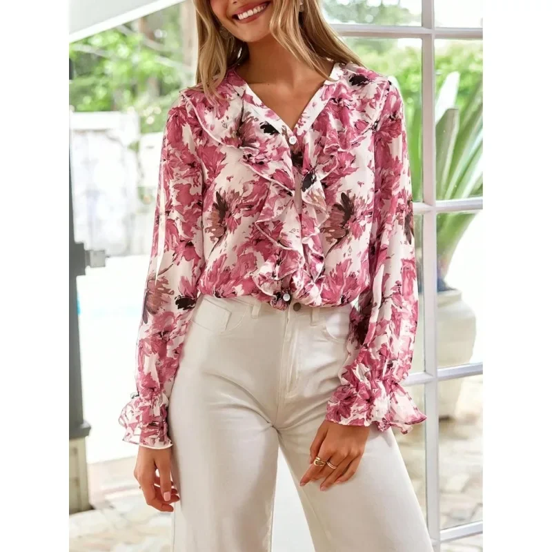 Плюс размер 1XL-5XL, женская модная однобортная блузка с лацканами и цветочным принтом, рубашка, повседневная удобная рубашка с длинными рукавами
Плюс размер 1XL-5XL, женская модная однобортная блузка с лацканами и цветочным принтом, рубашка, повседневная удобная рубашка с длинными рукавами