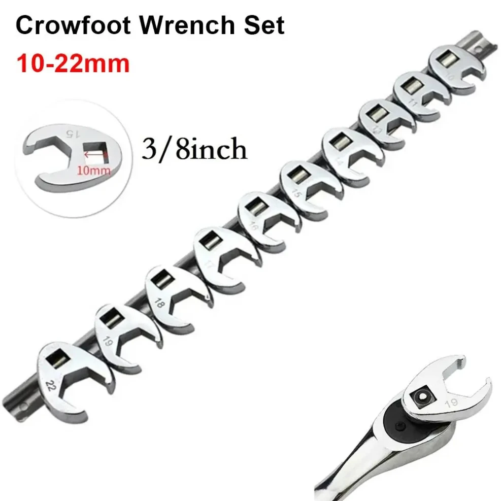 New High Quality 10Pcs/Set 10-22mm Crowfoot Wrenches 3/8Inch Drive Carbon Steel Open End Spanner Metric Foot Horn Wrench Head
New High Quality 10Pcs/Set 10-22mm Crowfoot Wrenches 3/8Inch Drive Carbon Steel Open End Spanner Metric Foot Horn Wrench Head