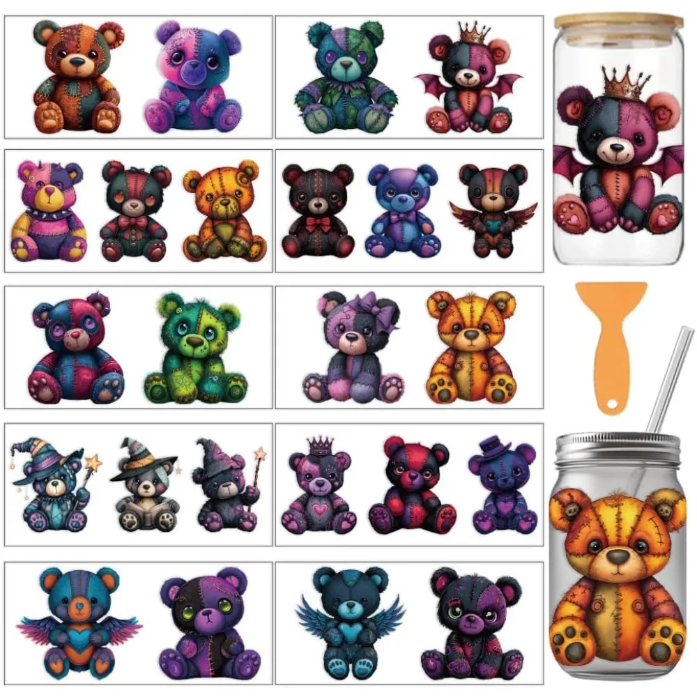 10 Sheets Graffiti Bear Theme UV DTF Cup Wrap for 16OZ Glass Popular Graffiti Colorful Bear Rub on Decals PVC Transfer
10 Sheets Graffiti Bear Theme UV DTF Cup Wrap for 16OZ Glass Popular Graffiti Colorful Bear Rub on Decals PVC Transfer