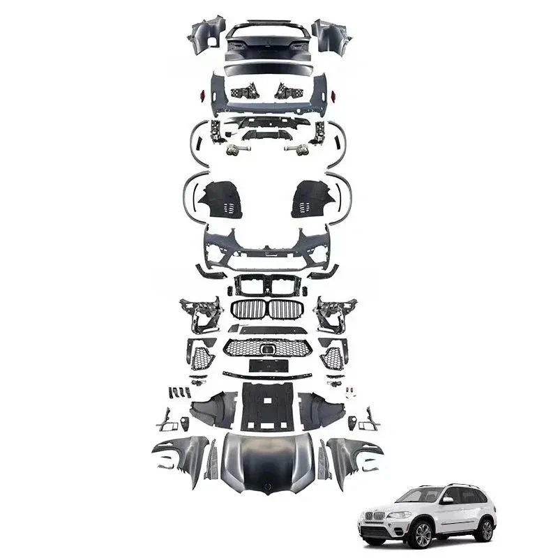 Suitable body kit X5 E70 2006-2013, upgrade to G05 style, front bumper, headlights, hood and fenders
Suitable body kit X5 E70 2006-2013, upgrade to G05 style, front bumper, headlights, hood and fenders