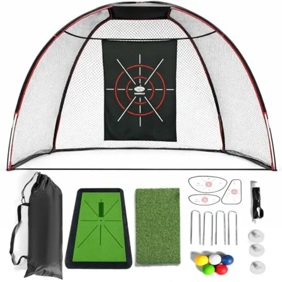 10x7ft Heavy Duty Golf Hitting Net with Swing Path Mat and Turf Insert Backyard and Garage Golf Practice Net for Real Golf Ball
10x7ft Heavy Duty Golf Hitting Net with Swing Path Mat and Turf Insert Backyard and Garage Golf Practice Net for Real Golf Ball