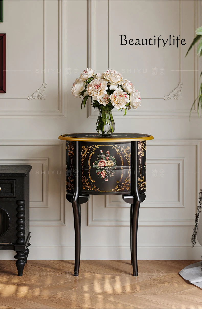 Retro hand-painted American living room retro solid wood side cabinet designer living room fashion decoration
Retro hand-painted American living room retro solid wood side cabinet designer living room fashion decoration