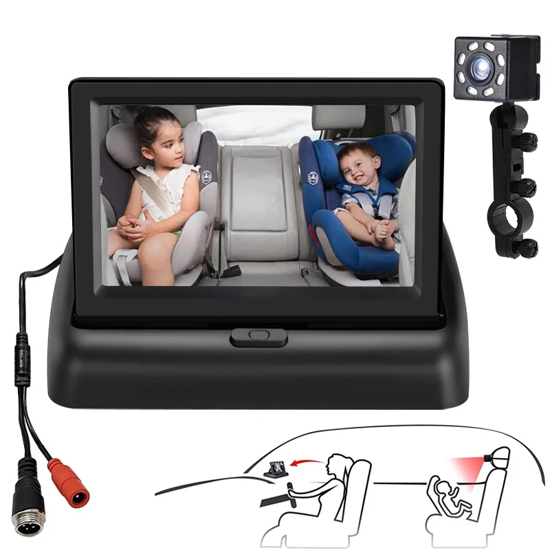 Stay Connected to Your Baby On-the-Go: Ultra-Clear 4.3'' Car Seat Mirror with Night Vision Function
Stay Connected to Your Baby On-the-Go: Ultra-Clear 4.3'' Car Seat Mirror with Night Vision Function