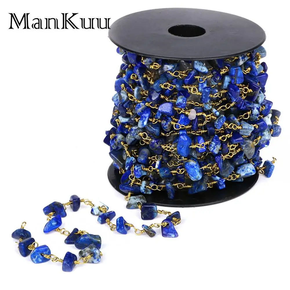 Mankuu 5M Handmake Wire Wrapped Beads Chain Gold Plated Natural Lapis Lazuli Gravel Stone For Jewelry Making DIY Necklace
Mankuu 5M Handmake Wire Wrapped Beads Chain Gold Plated Natural Lapis Lazuli Gravel Stone For Jewelry Making DIY Necklace