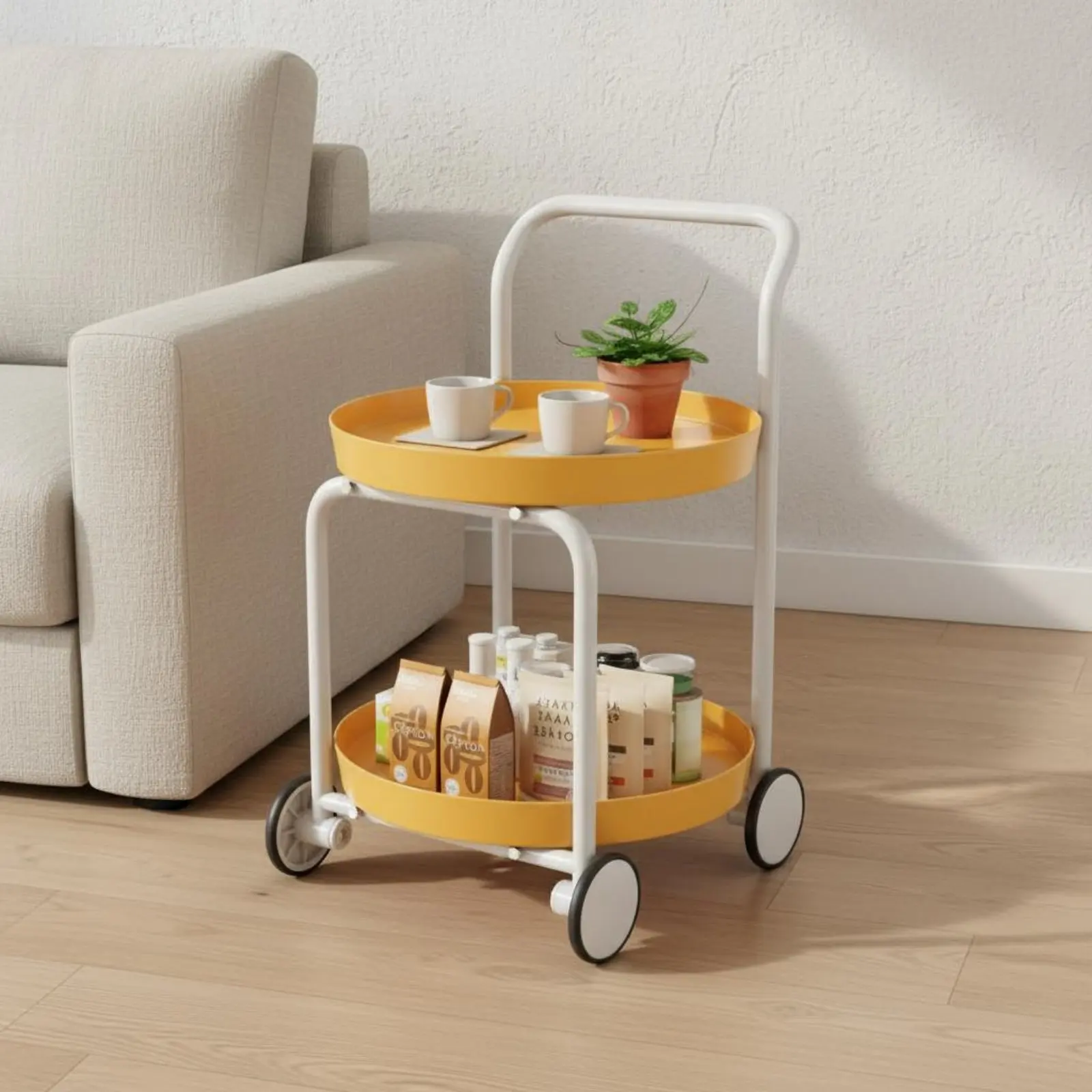 Sofa End Table with Wheels Easy Assembly Mobile End Table 2-Tier Rolling Cart Sturdy Construction Rolling Utility Trolley
Sofa End Table with Wheels Easy Assembly Mobile End Table 2-Tier Rolling Cart Sturdy Construction Rolling Utility Trolley