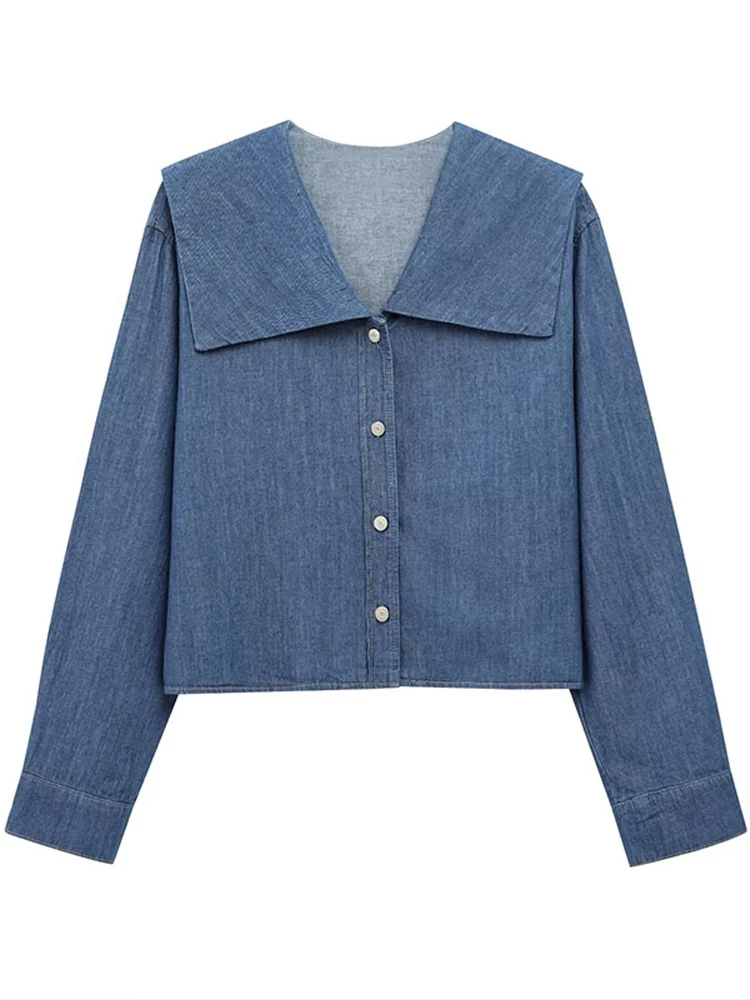 Women's Blue Denim Shirt With Large Collar 2025 Spring Vintage Trendy Versatile Comfortable Fit For Woman Casual Chill Looks
Women's Blue Denim Shirt With Large Collar 2025 Spring Vintage Trendy Versatile Comfortable Fit For Woman Casual Chill Looks