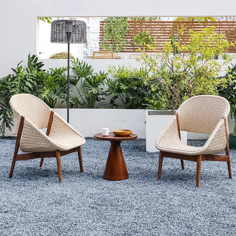 Balcony Sofa Chair Teak Leisure Chair Single Lazy Chair Rope Knitted B & B Wabi Sabi Wind Garden
Balcony Sofa Chair Teak Leisure Chair Single Lazy Chair Rope Knitted B & B Wabi Sabi Wind Garden