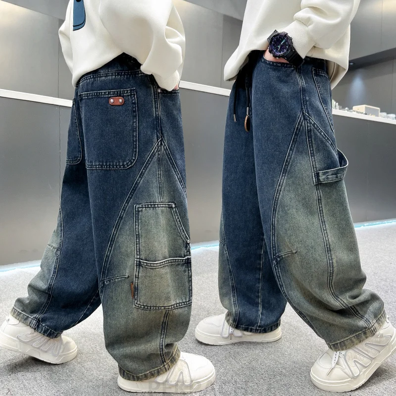 Stylish Kids Child Hip-Hop Harajuku Retro High Street Gradient Jeans for Boys Fashion Baggy Blue Denim Pants Casual Trousers
Stylish Kids Child Hip-Hop Harajuku Retro High Street Gradient Jeans for Boys Fashion Baggy Blue Denim Pants Casual Trousers