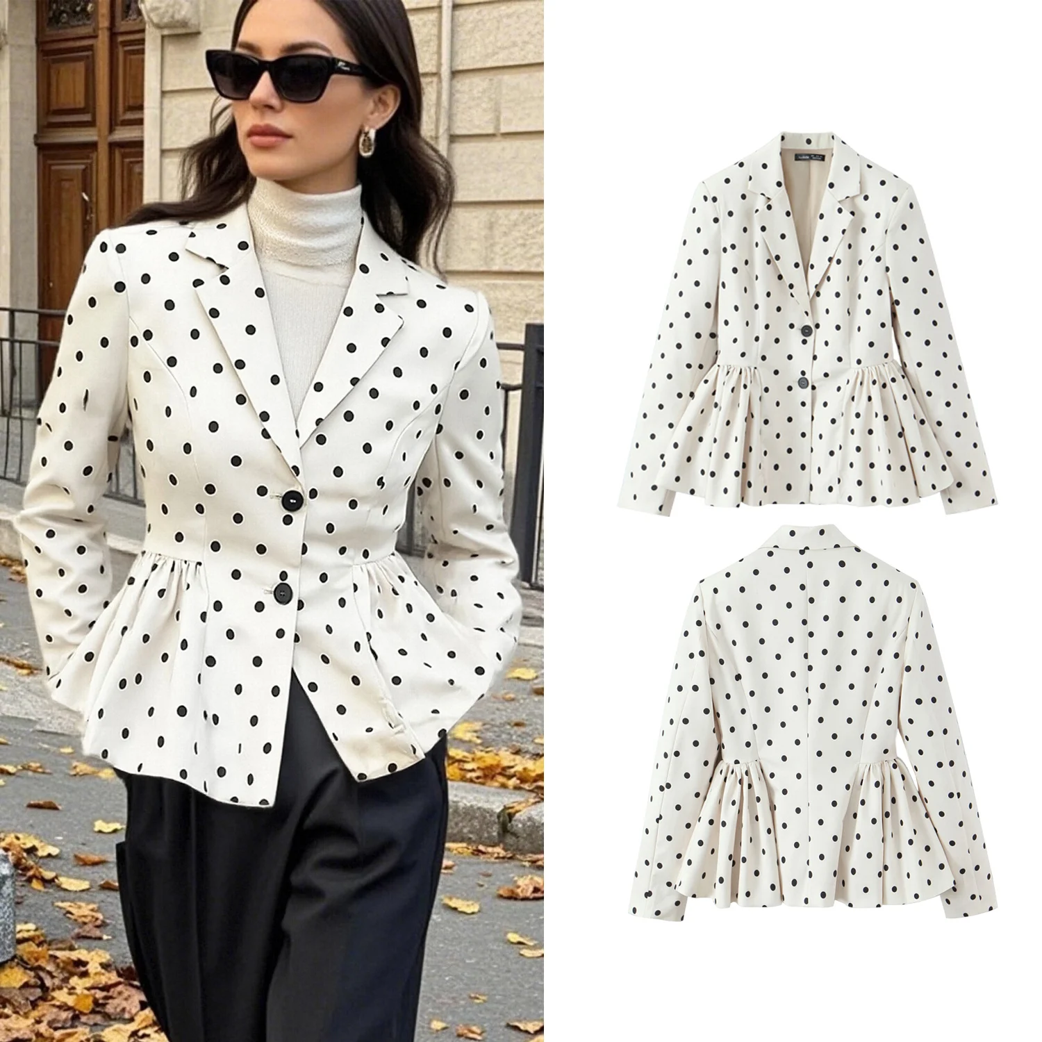 Women Vintage Polka Dots Chic Blazer Coat Spring Autumn Female Long Sleeve Blazer Jackets Lady Slim Skirt Suit Jacket Outwear
Women Vintage Polka Dots Chic Blazer Coat Spring Autumn Female Long Sleeve Blazer Jackets Lady Slim Skirt Suit Jacket Outwear