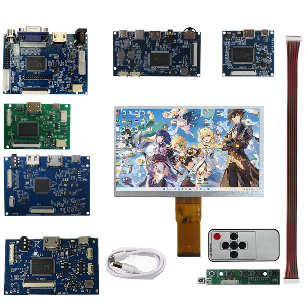 7-inch 1024*600 LCD Display Screen Driver Control Board kit HDMI-compatible For Raspberry Pi Banana Pi PC Computer case monitor