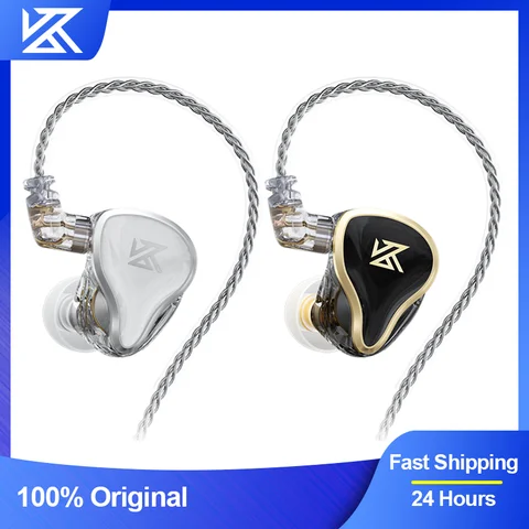 KZ ZAS Metal Wired Earphone 16-Unit Hybrid Technology Music Bass In-Ear Monitor Headset Sport Game Noice Cancelling Headphones