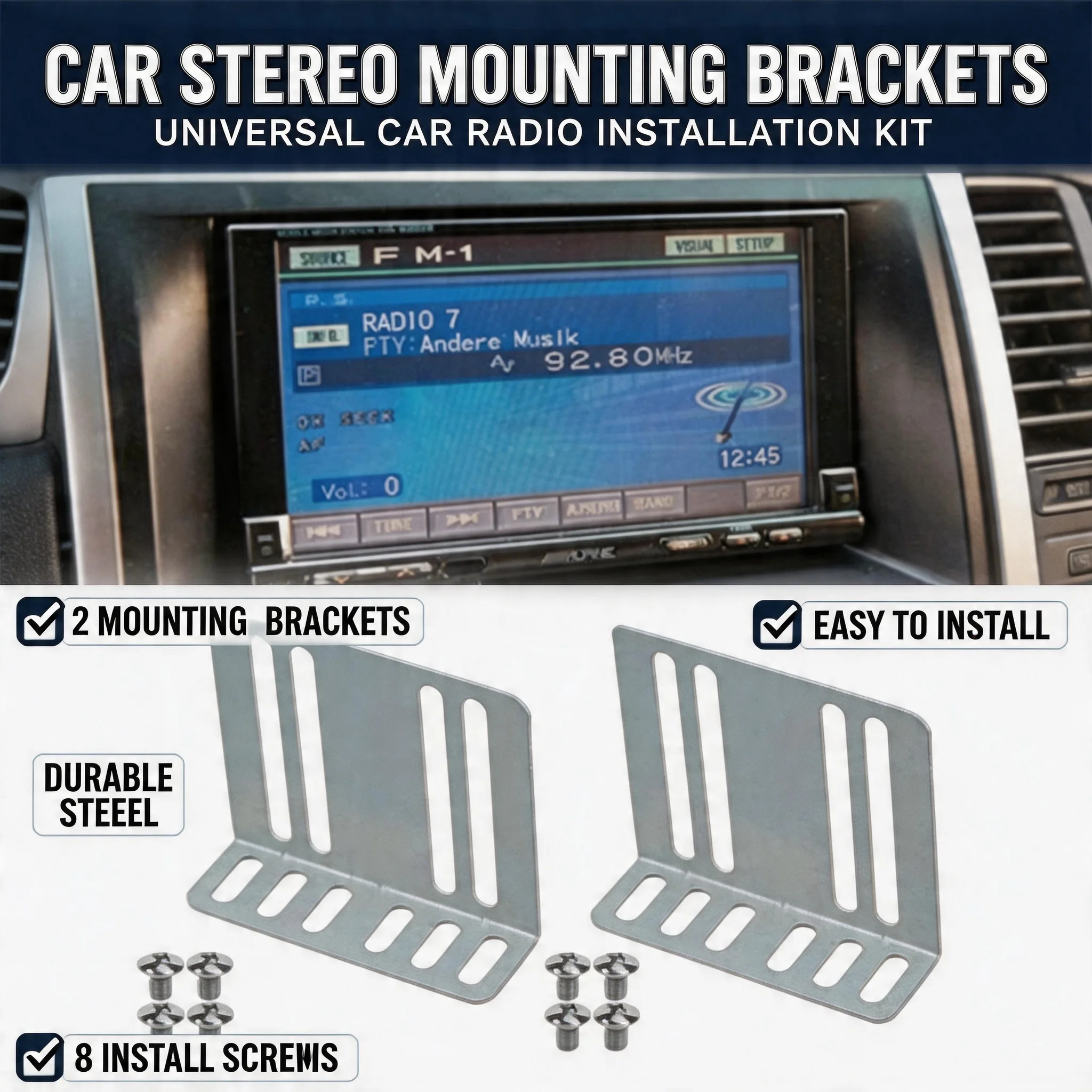 2 DIN Installation Kit Car Radio Holder Screw Universal Auto Radio Adapter Car Stereo Radio MP5 Installation Kit Quick Mounting
2 DIN Installation Kit Car Radio Holder Screw Universal Auto Radio Adapter Car Stereo Radio MP5 Installation Kit Quick Mounting