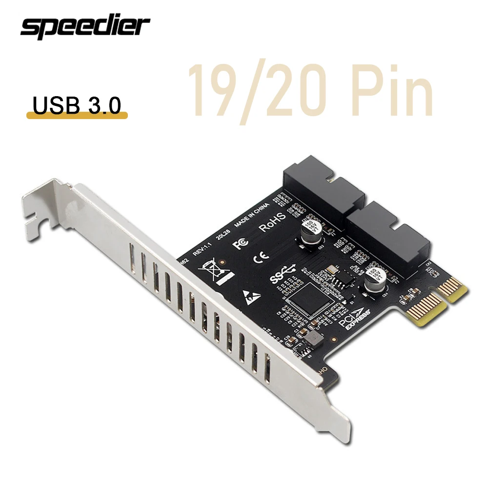 USB 3.0 PCI-E Expansion Card 2-Port USB3.0 Hub Internal 19/20 Pin Header Adapter for PCIE PCI Express
USB 3.0 PCI-E Expansion Card 2-Port USB3.0 Hub Internal 19/20 Pin Header Adapter for PCIE PCI Express