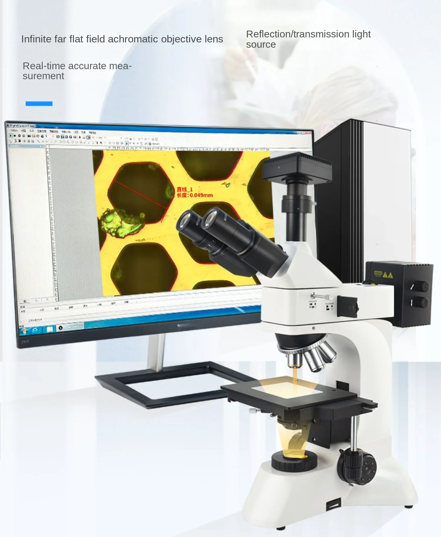 Microscope 200-2400 Times Trinocular Hd Camera Usb3.0 Connecting Computer Measurement Photo Analysis Scientific Research Level
Microscope 200-2400 Times Trinocular Hd Camera Usb3.0 Connecting Computer Measurement Photo Analysis Scientific Research Level