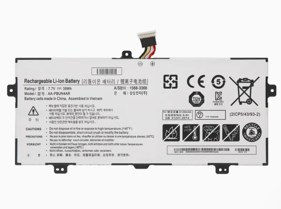 AA-PBUN4AR Аккумулятор для ноутбука Samsung NP900X5L 940X3L NT900X5P NT900X5L NP940X3LK01US 7,7 В 39 Втч
AA-PBUN4AR Аккумулятор для ноутбука Samsung NP900X5L 940X3L NT900X5P NT900X5L NP940X3LK01US 7,7 В 39 Втч
