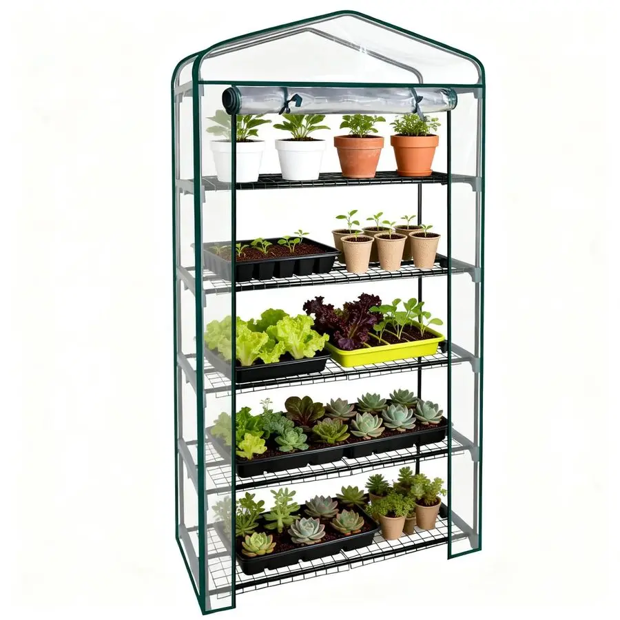 Садовая мини-теплица Garden 50 Extra Wide, 5-ярусная, портативная, для растений, шириной 40 дюймов, прочные садовые полки с ПВХ-покрытием, для использования в помещении
Садовая мини-теплица Garden 50 Extra Wide, 5-ярусная, портативная, для растений, шириной 40 дюймов, прочные садовые полки с ПВХ-покрытием, для использования в помещении