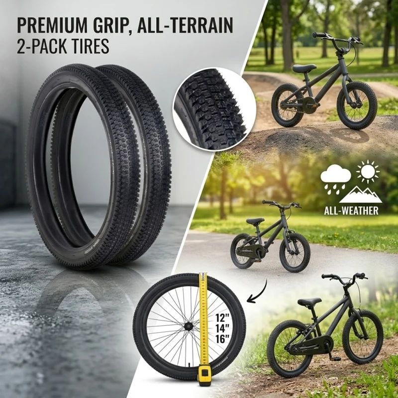 2Pcs Bike Tire 12 14 16 X 2.35 Anti Slip Children Bicycle Tires Wide Tyre Set Replacement For All Terrain Dirt Pit Pocket Bike
2Pcs Bike Tire 12 14 16 X 2.35 Anti Slip Children Bicycle Tires Wide Tyre Set Replacement For All Terrain Dirt Pit Pocket Bike