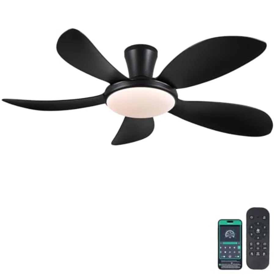 48" Low Profile Ceiling Fans with Lights and Remote/APP Modern Flush Mount Ceiling Fans with Quiet Reversible DC Motor Dimmable
48" Low Profile Ceiling Fans with Lights and Remote/APP Modern Flush Mount Ceiling Fans with Quiet Reversible DC Motor Dimmable