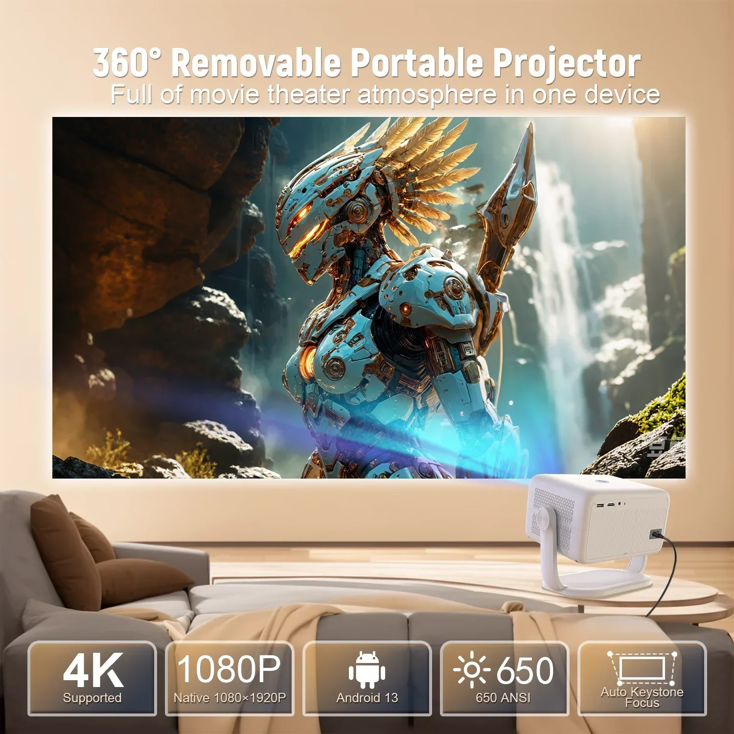 TP350 Projector Netflix Certification 650ANSI 4K 1080P Android 13 Wifi6 BT5.2 Dual 2.4G/5G Auto Keystone Correction Auto Focus
TP350 Projector Netflix Certification 650ANSI 4K 1080P Android 13 Wifi6 BT5.2 Dual 2.4G/5G Auto Keystone Correction Auto Focus