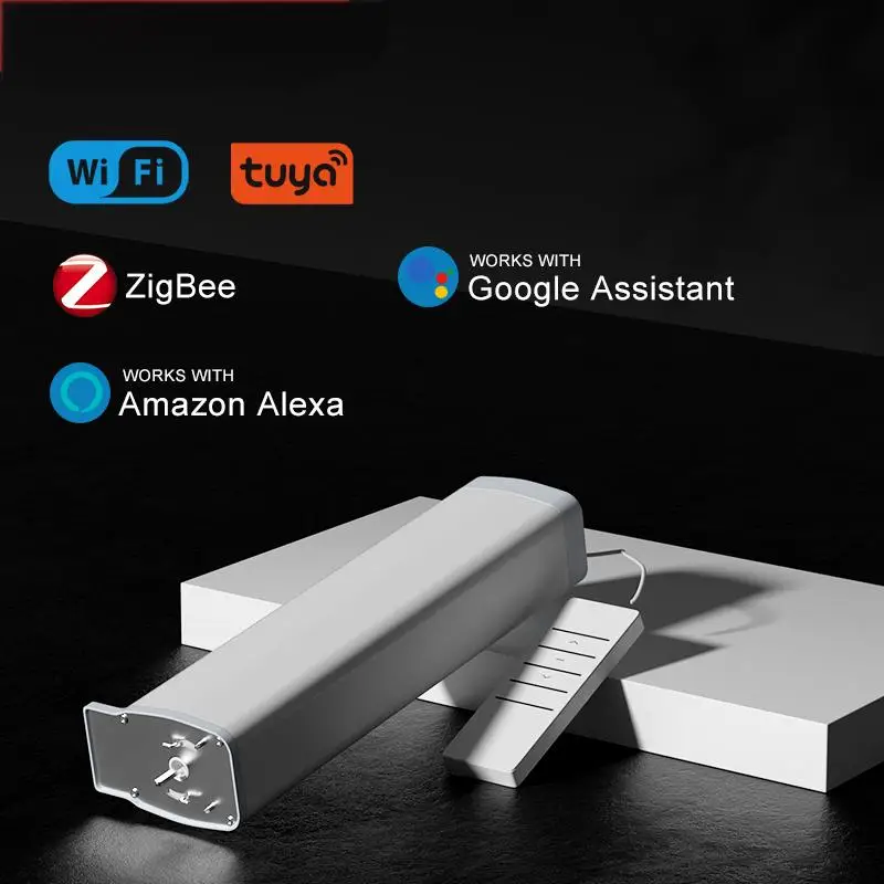 Интеллектуальный электрический мотор для штор Tuya Zigbee с радиочастотным пультом дистанционного управления для автоматической системы скользящих штор работает с Google Alexa
Интеллектуальный электрический мотор для штор Tuya Zigbee с радиочастотным пультом дистанционного управления для автоматической системы скользящих штор работает с Google Alexa
