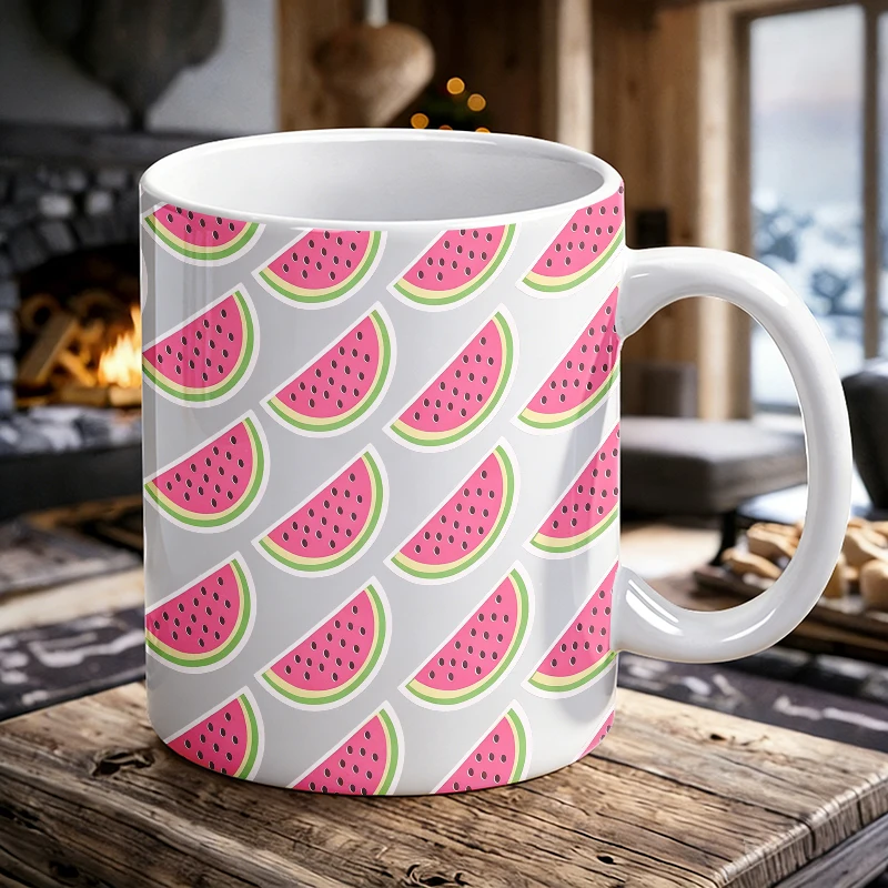 Watermelon Slice Pattern Ceramic Mug, coffee cup, milk cup, office tea cup, drinking cup, gift for friends, fade-resistant
Watermelon Slice Pattern Ceramic Mug, coffee cup, milk cup, office tea cup, drinking cup, gift for friends, fade-resistant