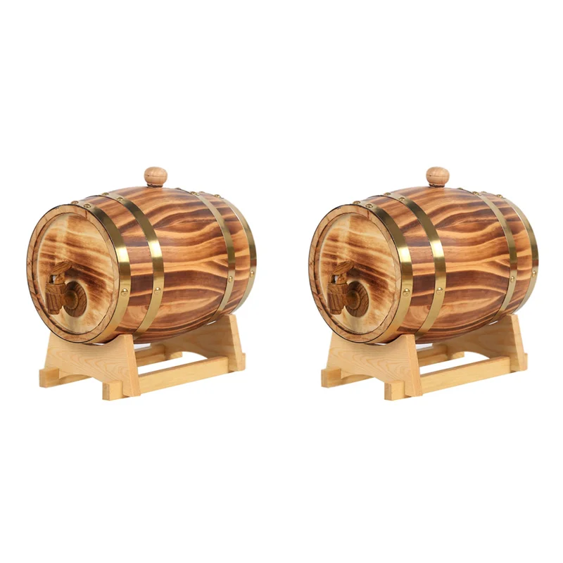 AB35-2X Oak Barrel, 1.5 L / 3 L Oak Storage Barrel Built-In Foil Liner To Store Your Own Whiskey, Beer, Wine,Bourbon,Brandy,C
AB35-2X Oak Barrel, 1.5 L / 3 L Oak Storage Barrel Built-In Foil Liner To Store Your Own Whiskey, Beer, Wine,Bourbon,Brandy,C