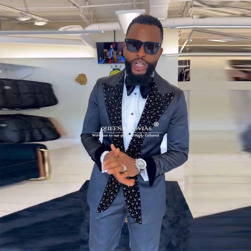 Exquisite Groom Formal Party Wedding Tuxedos Customized Diamond Beaded Stones Prom Blazers Slim Fit Banquet Suits Men Dress
Exquisite Groom Formal Party Wedding Tuxedos Customized Diamond Beaded Stones Prom Blazers Slim Fit Banquet Suits Men Dress