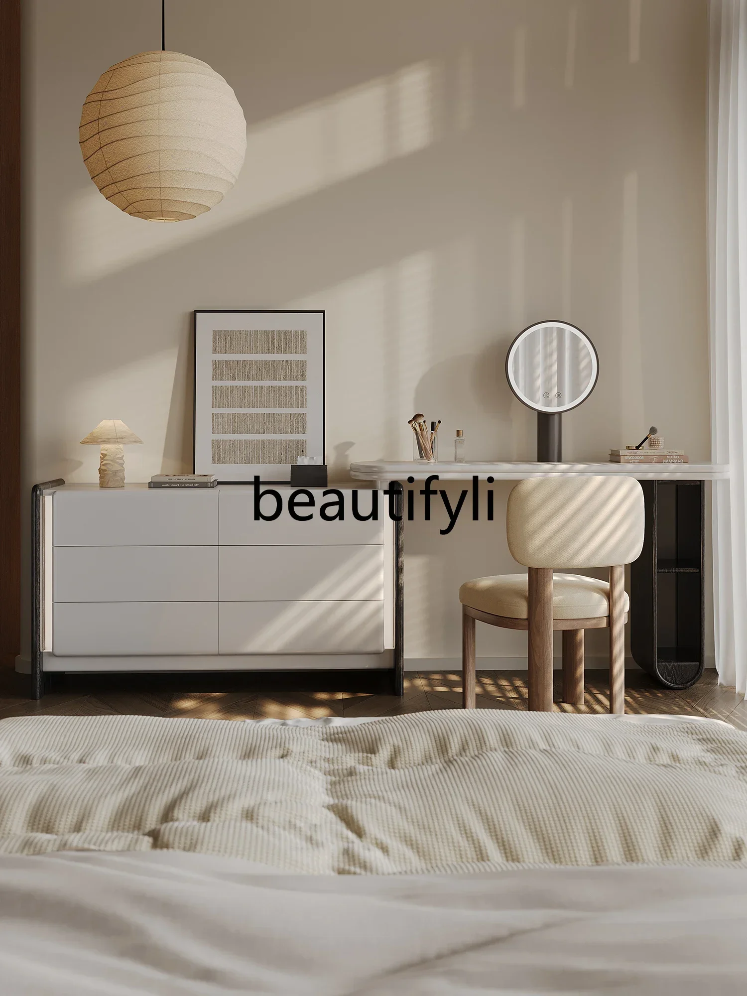 Dresser, bedroom, storage chest, integrated light luxury, high-end makeup table, retractable corner 
Dresser, bedroom, storage chest, integrated light luxury, high-end makeup table, retractable corner