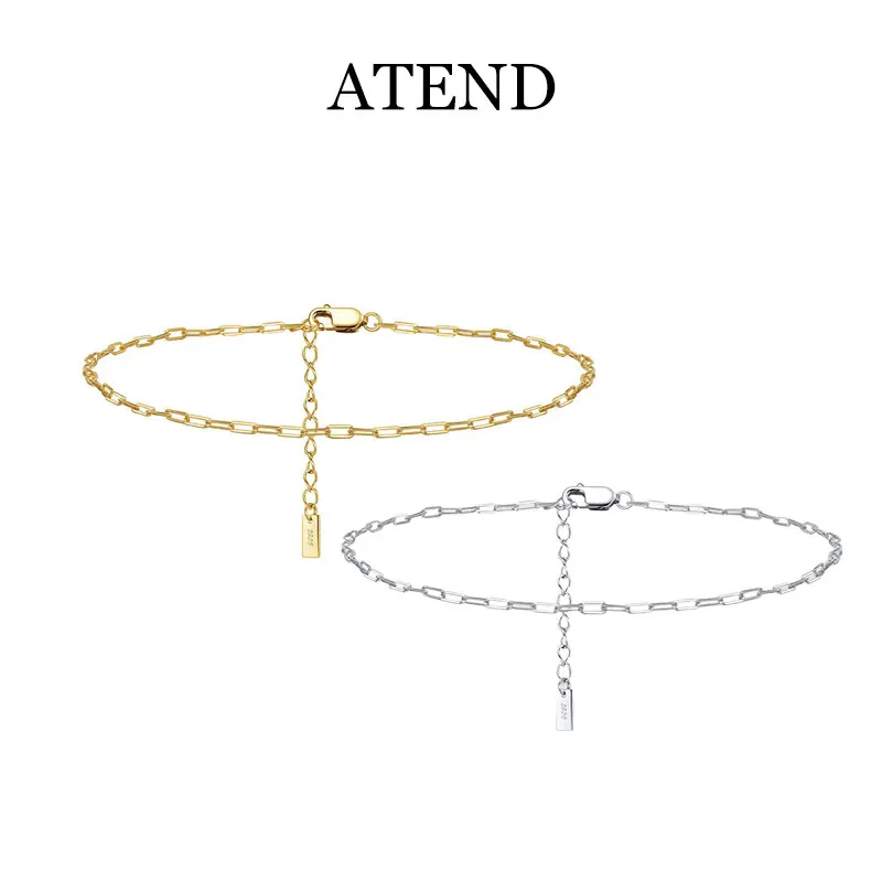 ATEND 925 Sterling Silver O Chain Anklet 18K Gold Plated Elegant Durable Trendy Jewelry Plain Silver Gift for Women Men Unisex
ATEND 925 Sterling Silver O Chain Anklet 18K Gold Plated Elegant Durable Trendy Jewelry Plain Silver Gift for Women Men Unisex
