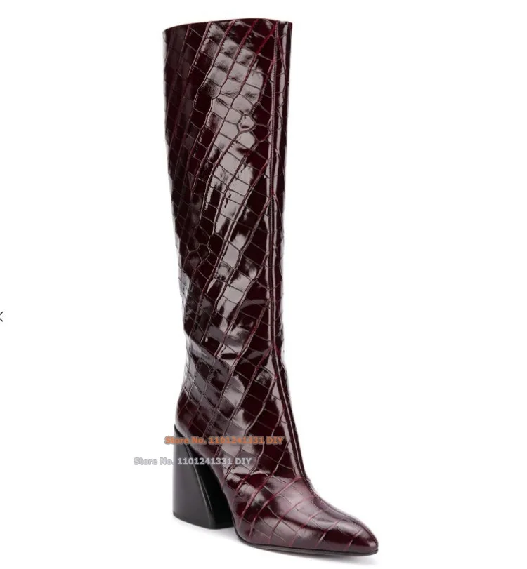 Crocodile Printed Leather Knee Length Boots Women Knee High High Heels Riding Boot Long Plus Size 35-46
Crocodile Printed Leather Knee Length Boots Women Knee High High Heels Riding Boot Long Plus Size 35-46