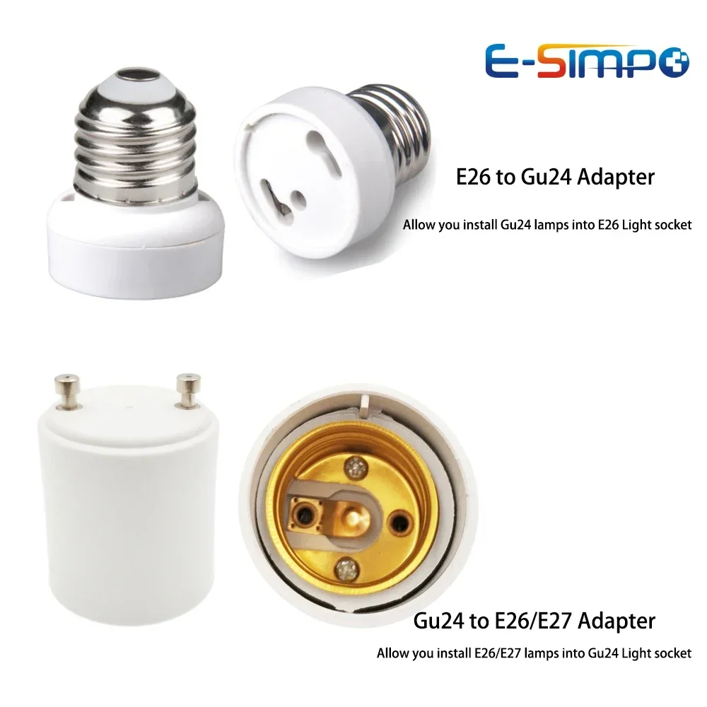 4 шт. от E26 до Gu24, переходник для светодиодной розетки GU24 до E26/E27 CFL, винтовое основание E26 на 2-контактный конвертер патрона лампы GU24
4 шт. от E26 до Gu24, переходник для светодиодной розетки GU24 до E26/E27 CFL, винтовое основание E26 на 2-контактный конвертер патрона лампы GU24