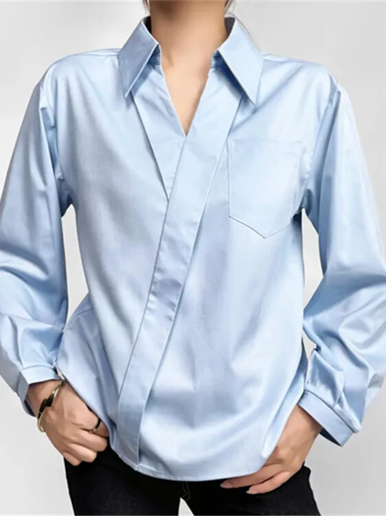 Autumn New 2024 French Style Design Sense Lapel Long Sleeve Shirt Women Solid Color Loose Irregular Casual Versatile Top AZ96
Autumn New 2024 French Style Design Sense Lapel Long Sleeve Shirt Women Solid Color Loose Irregular Casual Versatile Top AZ96