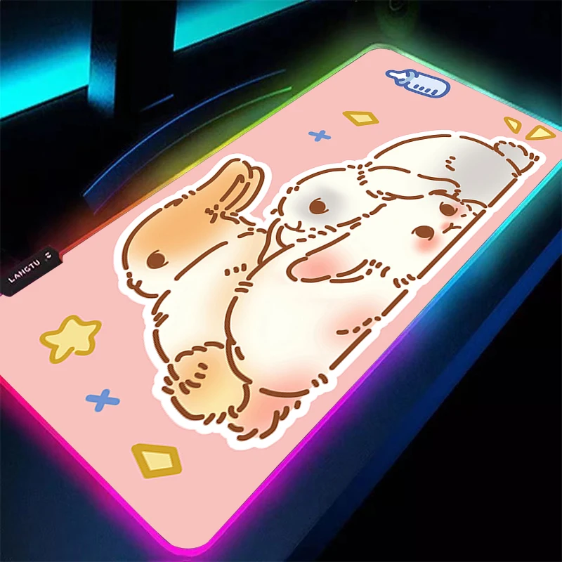 Mouse Pad Kawaii Gaming Accessories RGB PC Computer Cute Pink Keyboard Pad LED Gamer Desk Mat Alfombrilla Bunny Rabbit Mousepad
Mouse Pad Kawaii Gaming Accessories RGB PC Computer Cute Pink Keyboard Pad LED Gamer Desk Mat Alfombrilla Bunny Rabbit Mousepad