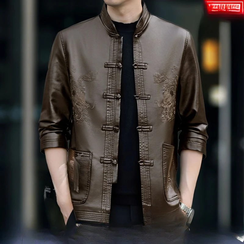 Foufurieux Men's Thin Jacket Chinese Style Tang Style Winter Fashion Stand Up Collar Solid Color Coat Male Clothing
Foufurieux Men's Thin Jacket Chinese Style Tang Style Winter Fashion Stand Up Collar Solid Color Coat Male Clothing