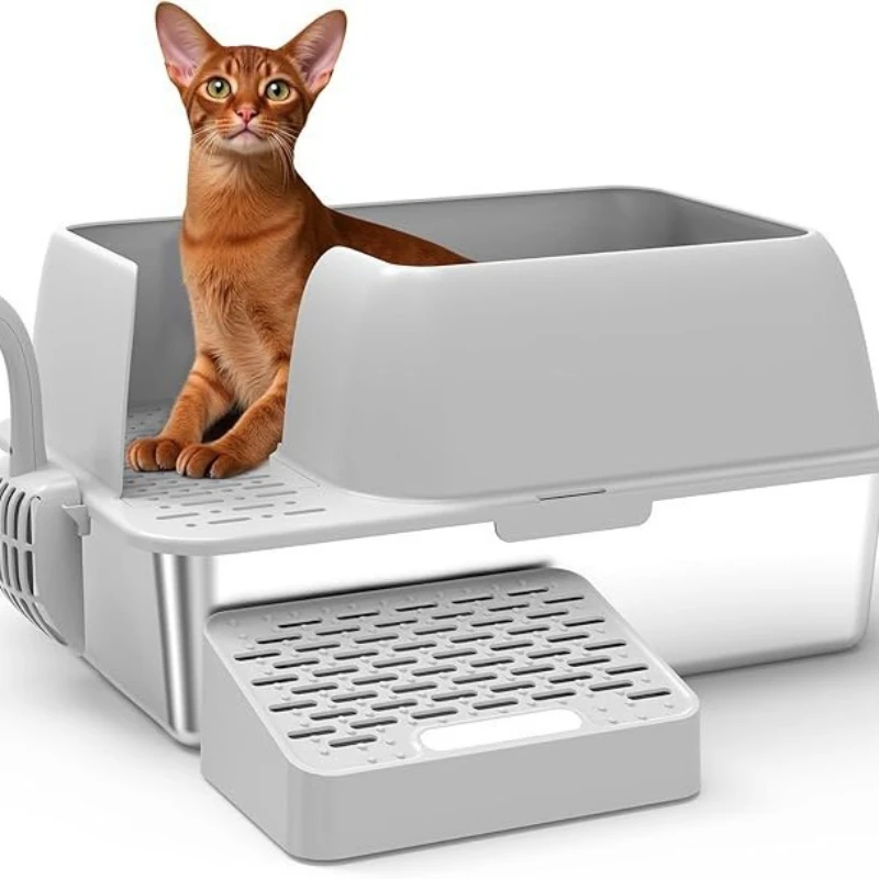 Stainless steel cat litter box splash-proof large semi-closed cat toilet pet cleaning supplies open cat
Stainless steel cat litter box splash-proof large semi-closed cat toilet pet cleaning supplies open cat