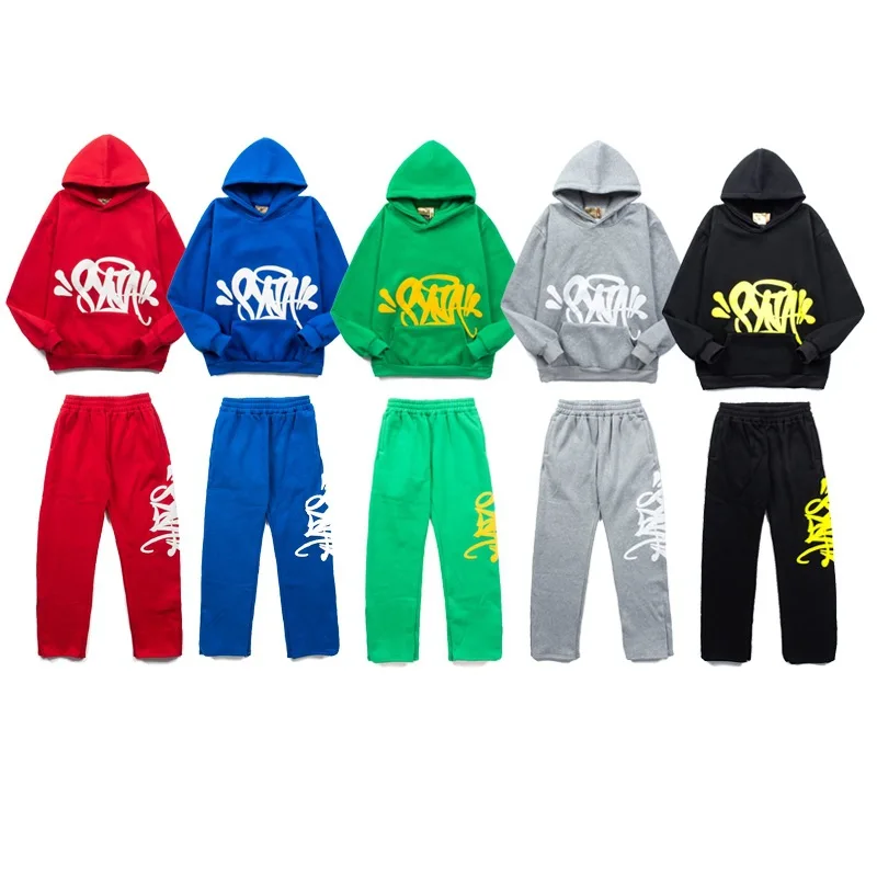 Synaworld Sportswear Set American Streetwear Hip Hop Hooded Fleece Tracksuit Pants Long Sleeve Casual Outfit for Men
Synaworld Sportswear Set American Streetwear Hip Hop Hooded Fleece Tracksuit Pants Long Sleeve Casual Outfit for Men