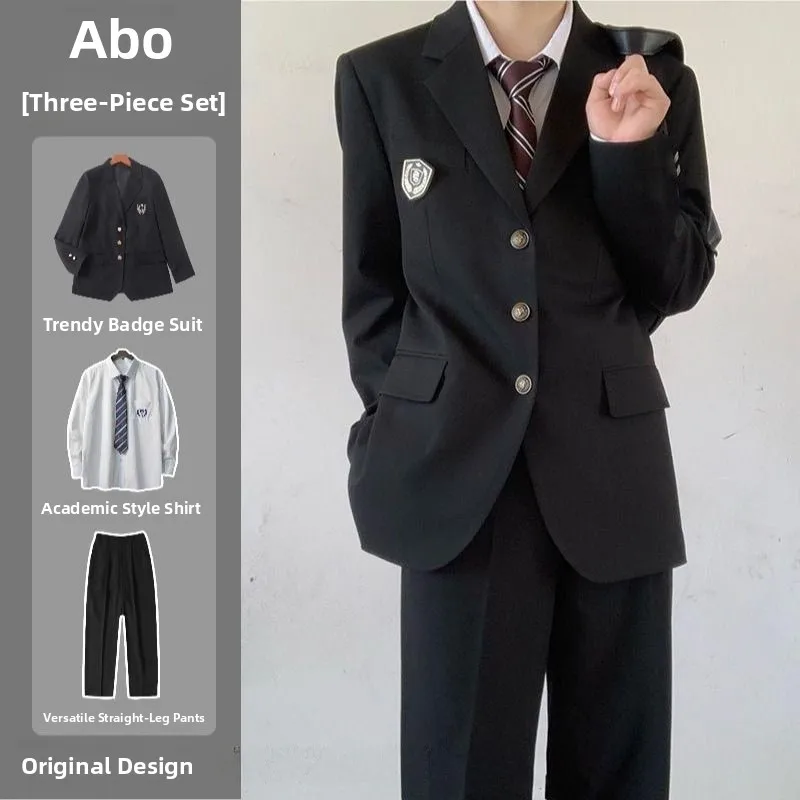 Мужской костюм-двойка свободного кроя для колледжа, осенне-весенний, модный, с длинными рукавами, из полиэстера и других материалов, повседневный, формальный наряд
Мужской костюм-двойка свободного кроя для колледжа, осенне-весенний, модный, с длинными рукавами, из полиэстера и других материалов, повседневный, формальный наряд