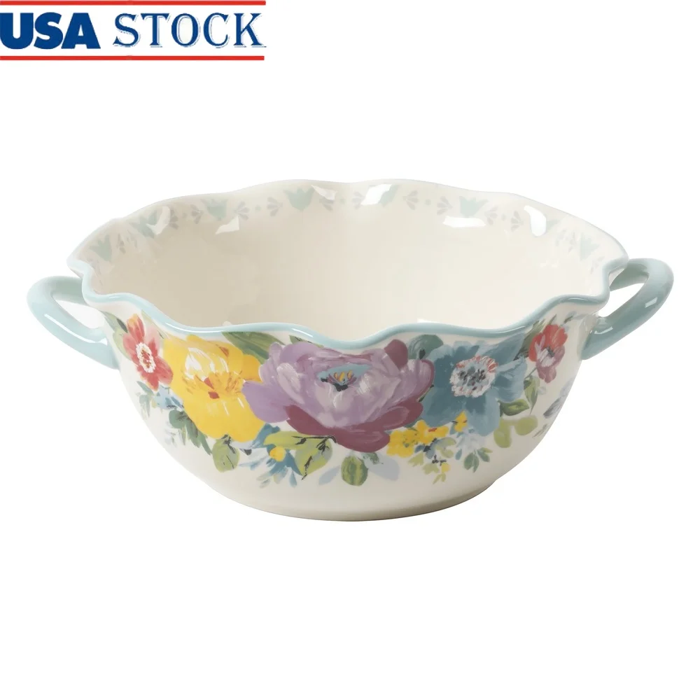 Sweet Romance Blossom Ceramic Serving Bowl with Handles Scalloped Edge Dishwasher Microwave Safe Large Mixed Serving Bowl Home
Sweet Romance Blossom Ceramic Serving Bowl with Handles Scalloped Edge Dishwasher Microwave Safe Large Mixed Serving Bowl Home