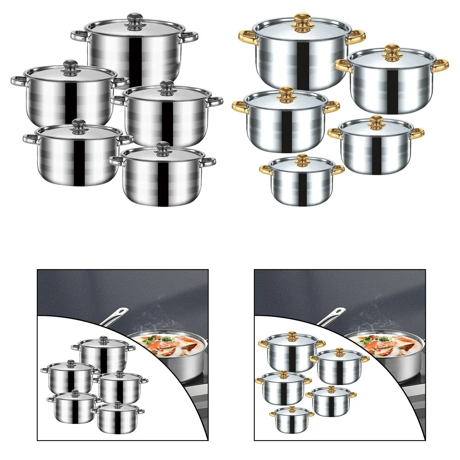 5Pcs Casserole Pan Set Practical with Lid Easy to Clean Saucepan Kitchen Induction Pot for Hiking Camping Kitchen Home Outdoor
5Pcs Casserole Pan Set Practical with Lid Easy to Clean Saucepan Kitchen Induction Pot for Hiking Camping Kitchen Home Outdoor