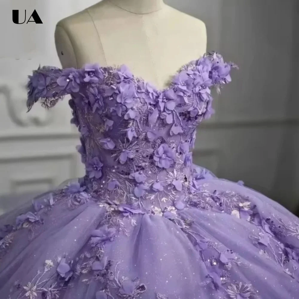 ULBYANRY Customized A-line Off-the-shoulder Sweet 15 Dress, Romantic 3D Flower Quinceanera Dress, Princess Style Mesh Prom Dress
ULBYANRY Customized A-line Off-the-shoulder Sweet 15 Dress, Romantic 3D Flower Quinceanera Dress, Princess Style Mesh Prom Dress