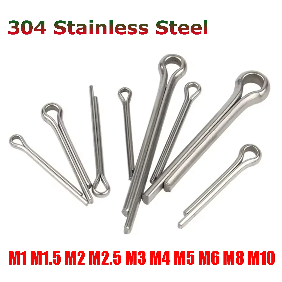 304 Stainless Steel Split Pins M1 M1.5 M2 M2.5 M3 M4 M5 M6 M8 M10 GB91 U Shape Type Spring Cotter Pin Steel Pin Open Elastic pin
304 Stainless Steel Split Pins M1 M1.5 M2 M2.5 M3 M4 M5 M6 M8 M10 GB91 U Shape Type Spring Cotter Pin Steel Pin Open Elastic pin