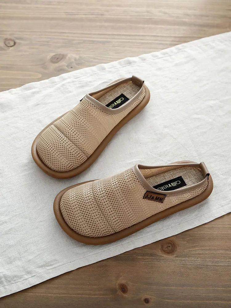 Summer Knitted Open-Toe Slippers Women's Cotton Linen Flat Bottom Semi-Slipper Breathable Mesh Outdoor Casual Slip-On Shoes
Summer Knitted Open-Toe Slippers Women's Cotton Linen Flat Bottom Semi-Slipper Breathable Mesh Outdoor Casual Slip-On Shoes