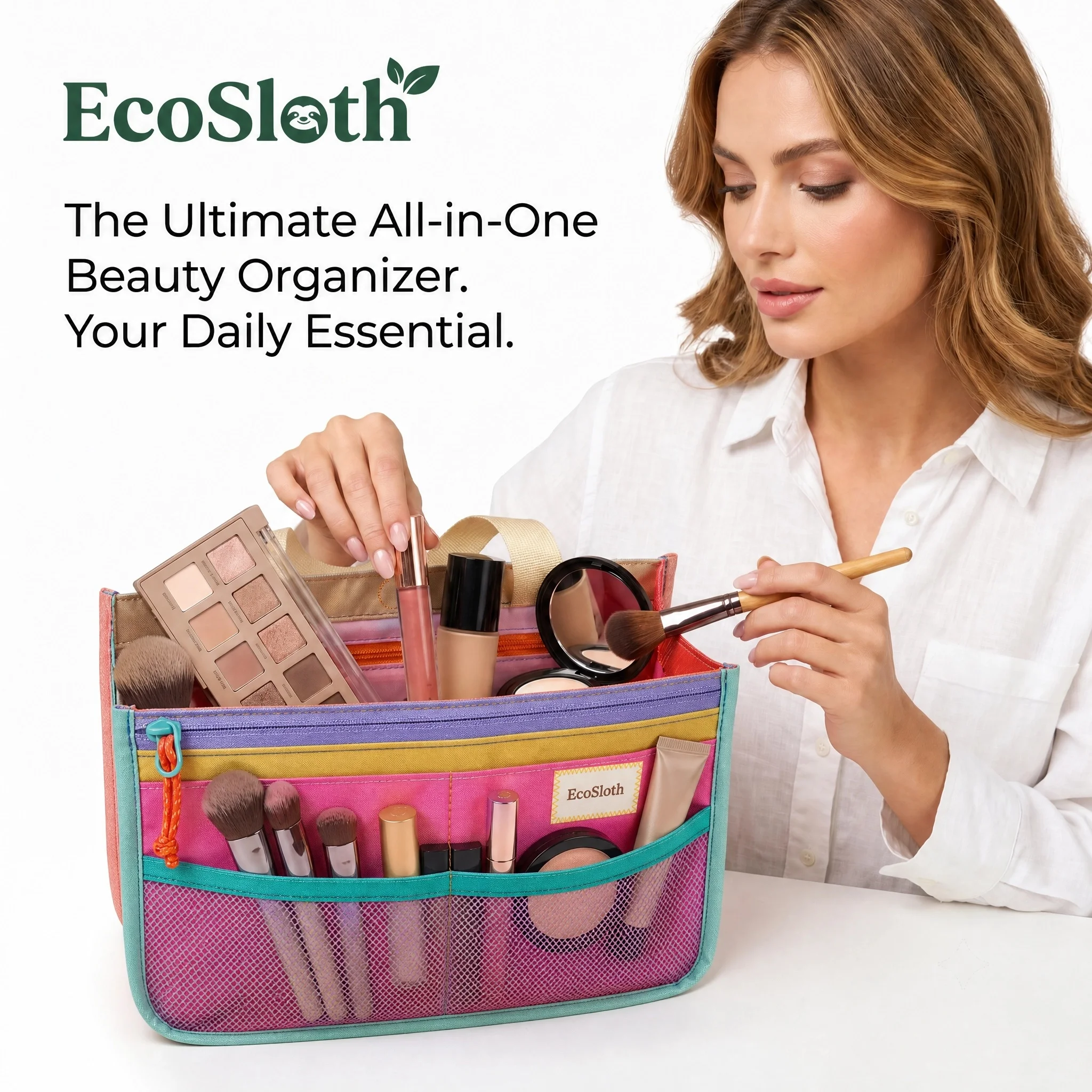 EcoSloth Multi-functional Makeup Bag For Women Large Capacity Portable Toiletry Organizer Travel Essentials Small Cosmetic Bags
EcoSloth Multi-functional Makeup Bag For Women Large Capacity Portable Toiletry Organizer Travel Essentials Small Cosmetic Bags
