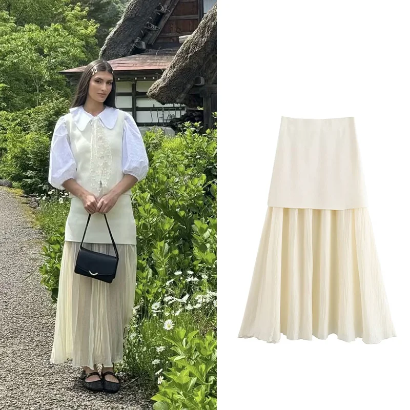 HipSeam Women Patchwork Skirt Elegant Chic Pleated Women's Skirt High Waist Luxury Fashion With Elastic Female Skrits
HipSeam Women Patchwork Skirt Elegant Chic Pleated Women's Skirt High Waist Luxury Fashion With Elastic Female Skrits