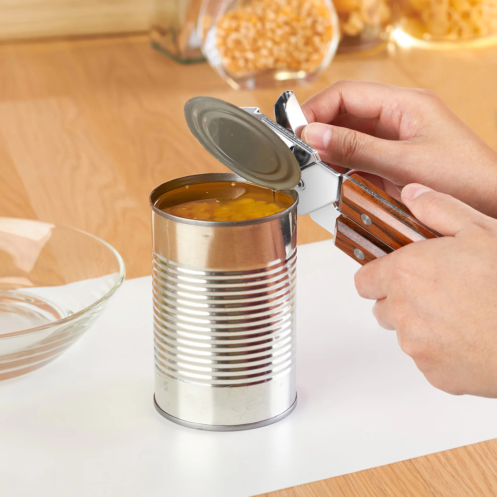 Stainless Steel Can Opener Bottle Opener Redwood Handle Multifunctional Jar Tin Beer Gripper Kitchen Gadget Jar Gripper
Stainless Steel Can Opener Bottle Opener Redwood Handle Multifunctional Jar Tin Beer Gripper Kitchen Gadget Jar Gripper