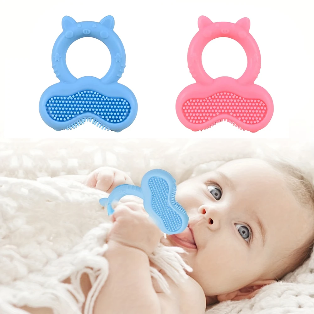 1pc Baby Teether Ring, Silicone Teething Chew Toy, Cute Animal Shape Molar Stick, Frozen Soothing Teether
1pc Baby Teether Ring, Silicone Teething Chew Toy, Cute Animal Shape Molar Stick, Frozen Soothing Teether