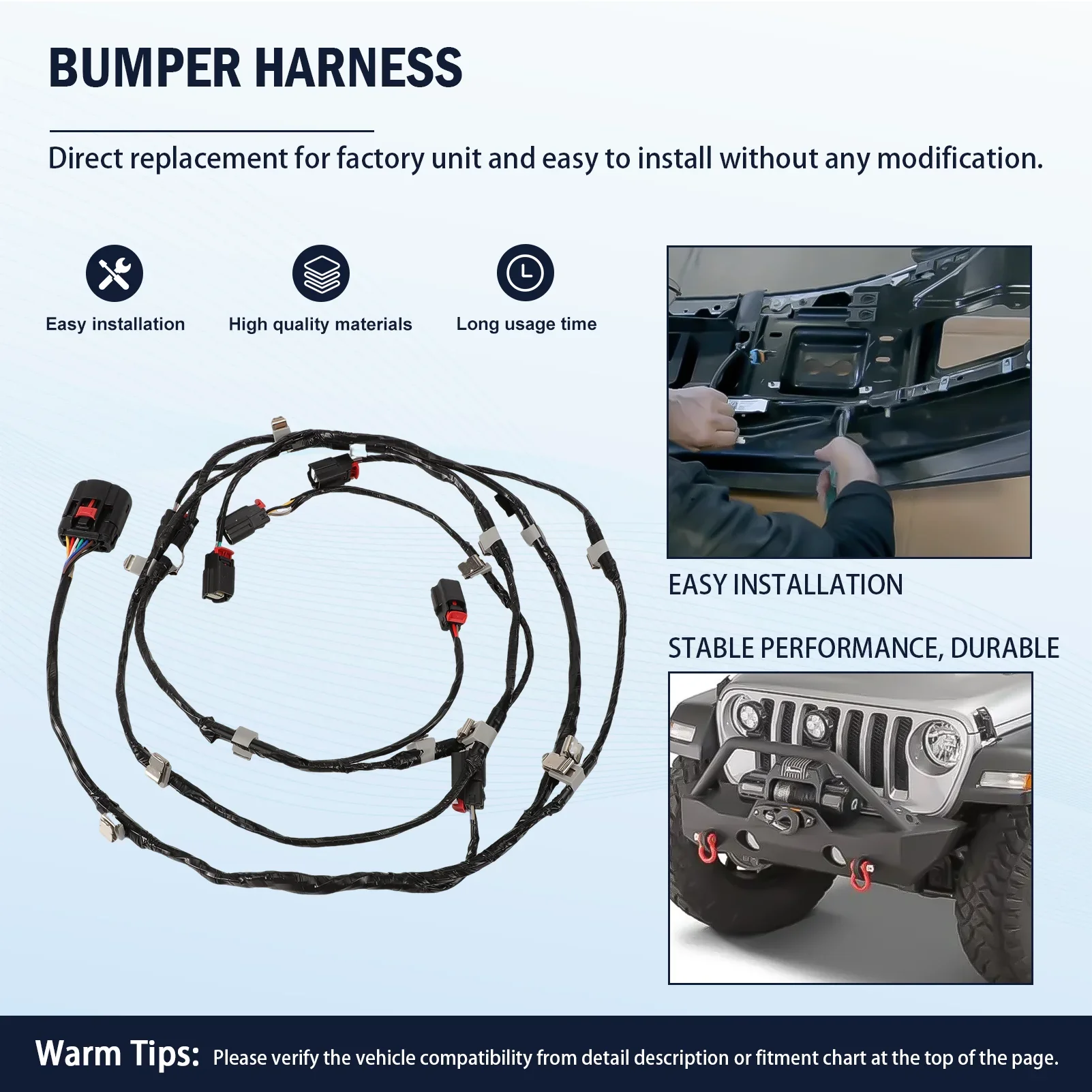 Жгут проводов датчика парковки переднего бампера для Grand Cherokee 68261975AC 2016-2022 гг., жгут проводов датчика передней фасции
Жгут проводов датчика парковки переднего бампера для Grand Cherokee 68261975AC 2016-2022 гг., жгут проводов датчика передней фасции