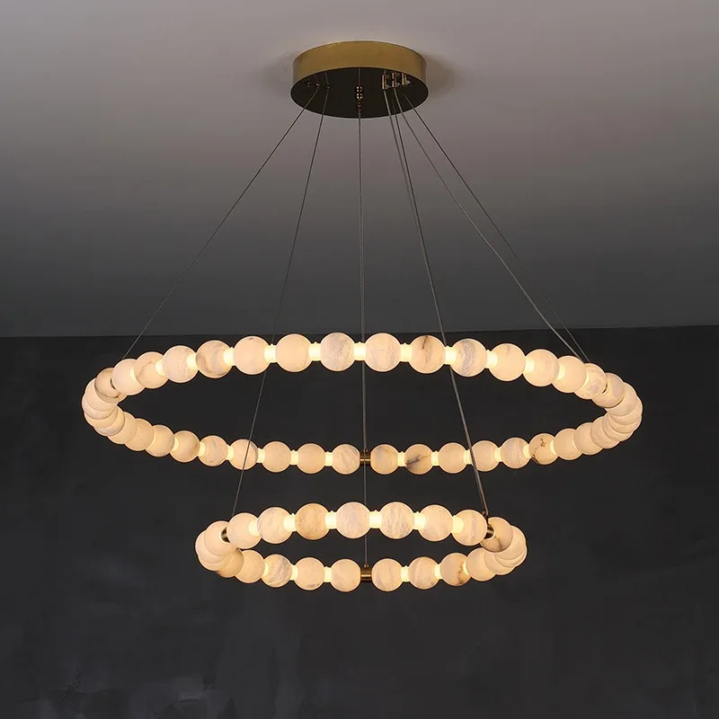 French living room marble chandelier designer light luxury cream style modern simple Internet celebrity ring restaurant bedroom
French living room marble chandelier designer light luxury cream style modern simple Internet celebrity ring restaurant bedroom