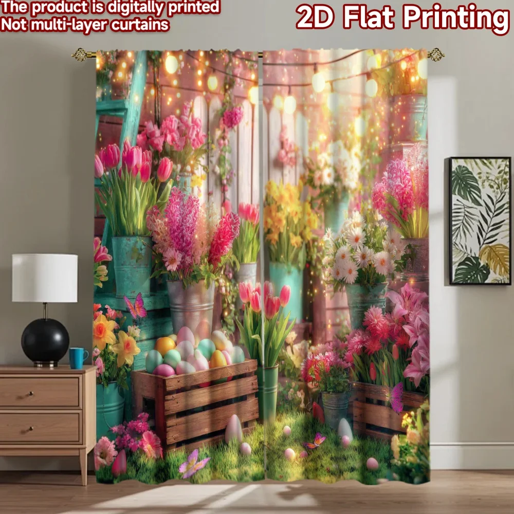 2D flat printing 2pcs Window Drapes Easter Tulips Garden Digital Printed Polyester Drapes Party Decorations for Outdoor and Home
2D flat printing 2pcs Window Drapes Easter Tulips Garden Digital Printed Polyester Drapes Party Decorations for Outdoor and Home