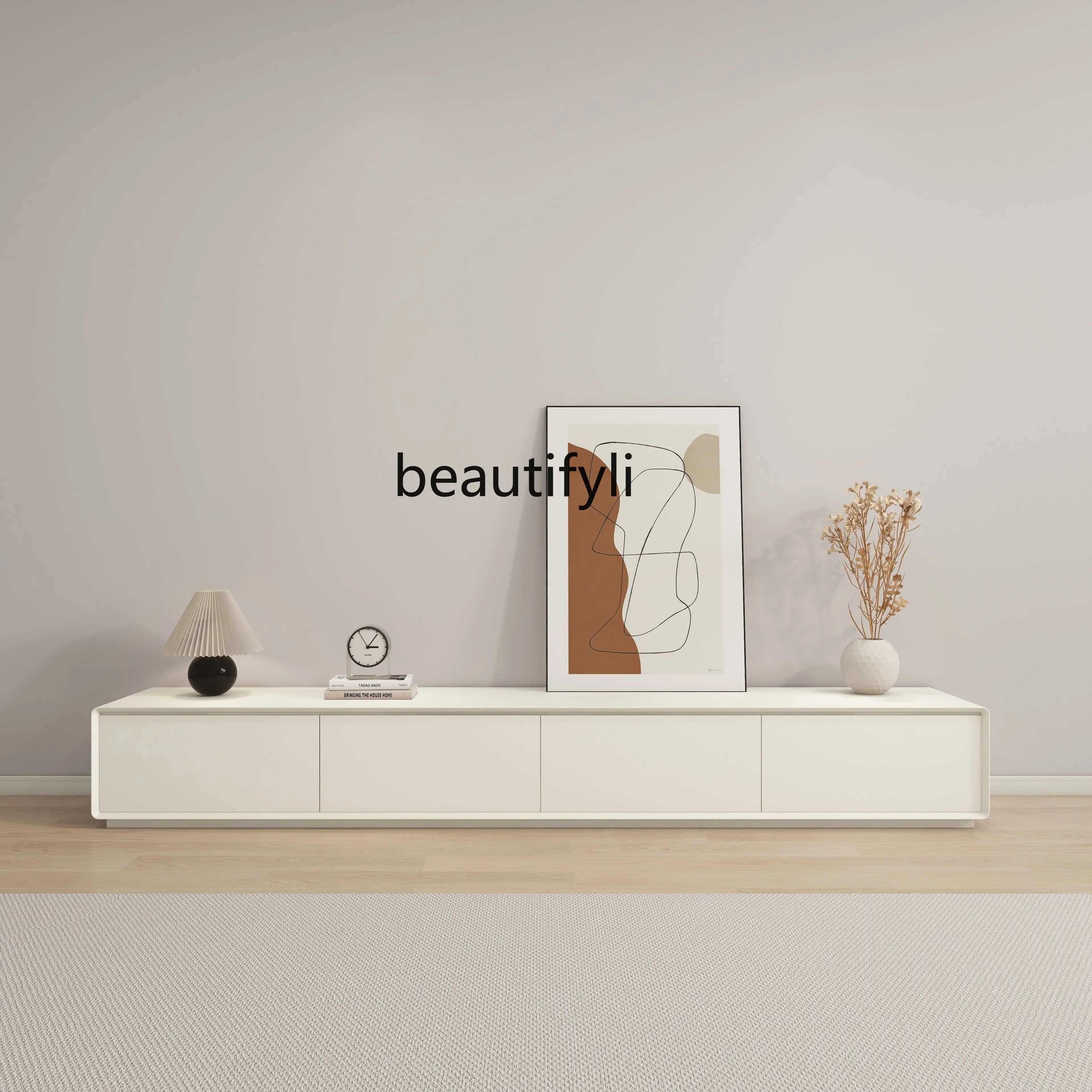 Cream Style Solid Wood TV Cabinet Coffee Table Combination Rounded Corner Floor Minimalist TV Stand
Cream Style Solid Wood TV Cabinet Coffee Table Combination Rounded Corner Floor Minimalist TV Stand